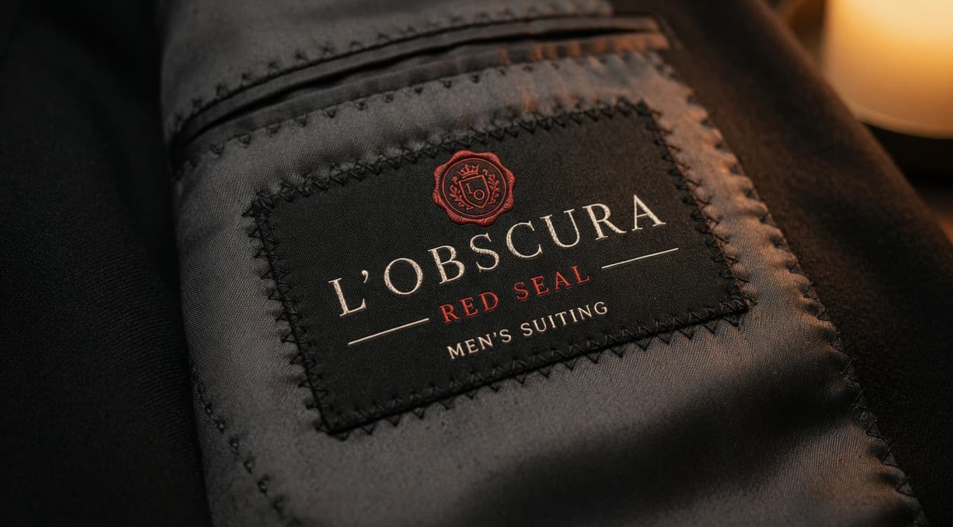 Woven Red Seal label in a jacket lining