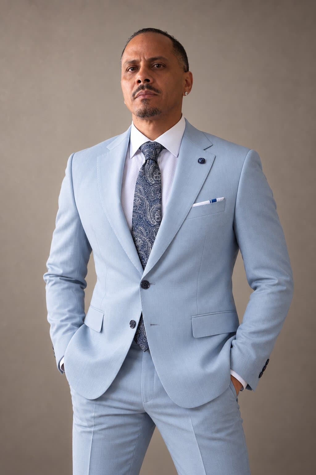 Mercer Summer Blue worn